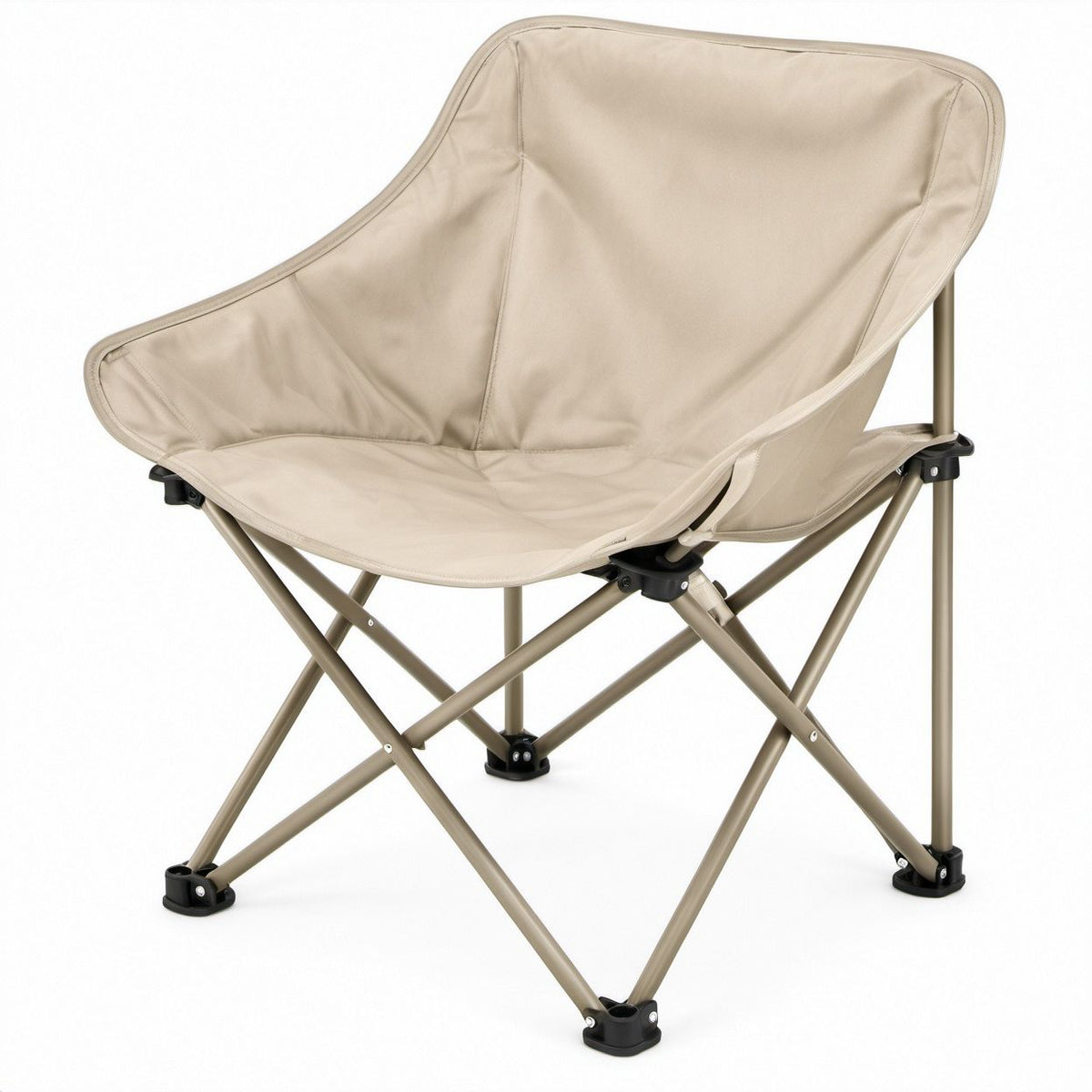 Faltbarer Campingstuhl in Beige/Taupe, 80 x 50 x 90 cm
