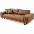 3-Sitzer-Sofa aus cognacbraunem PU-Kunstleder, 220 x 95 x 85 cm