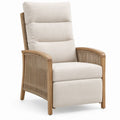 Hochlehner in Beige, Naturbraun und Taupe aus Massivholz und Polyester, 76 x 86 x 100 cm