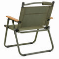 Klappbarer Campingstuhl mit Armlehnen, Olivgrün/Braun, 56 x 60 x 85 cm